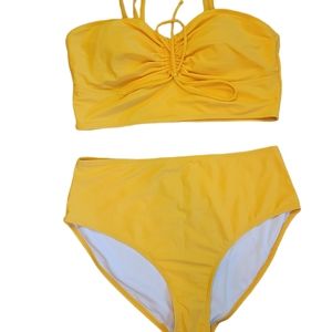 Shein yellow high waisted bikini
